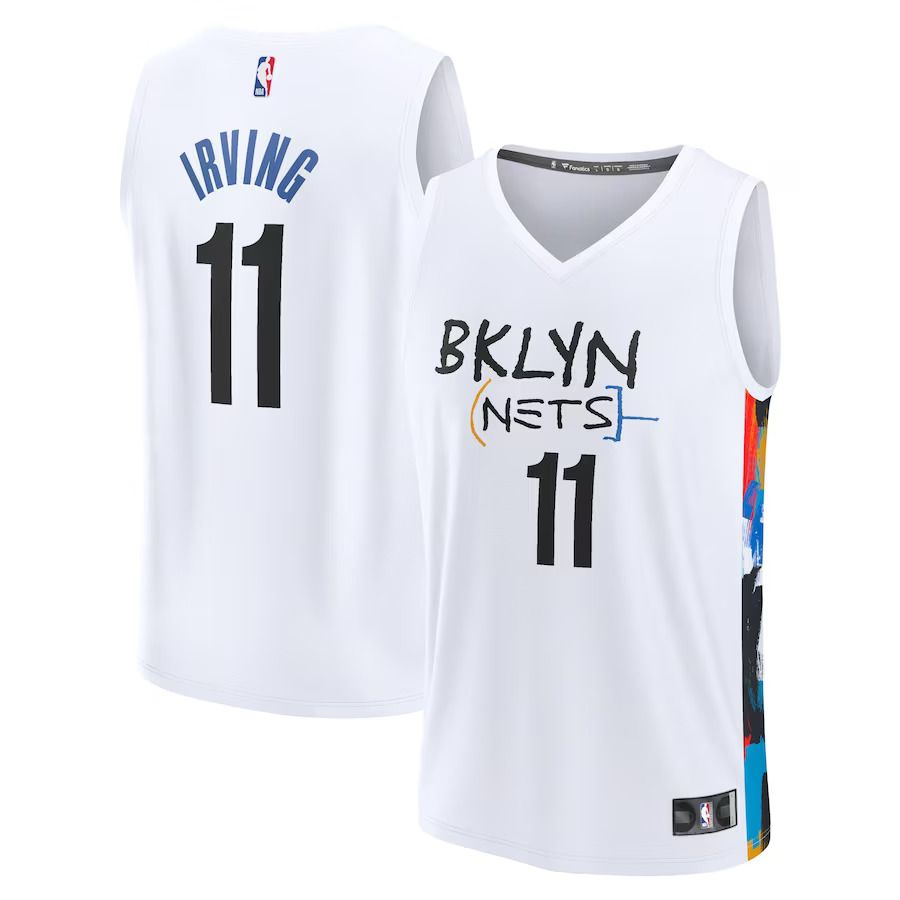 Men Brooklyn Nets #11 Kyrie Irving Fanatics Branded White City Edition 2022-23 Fastbreak NBA Jersey->brooklyn nets->NBA Jersey